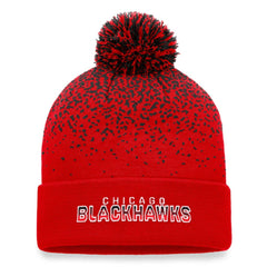 Chicago Blackhawks Fanatics Iconic Gradient Cuffed Knit Hat with Pom - Red | US 4630223
