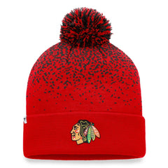 Chicago Blackhawks Fanatics Iconic Gradient Cuffed Knit Hat with Pom - Red | US 4630223