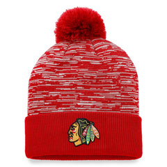Chicago Blackhawks Fanatics Defender Cuffed Knit Hat with Pom - Red | US 4630298