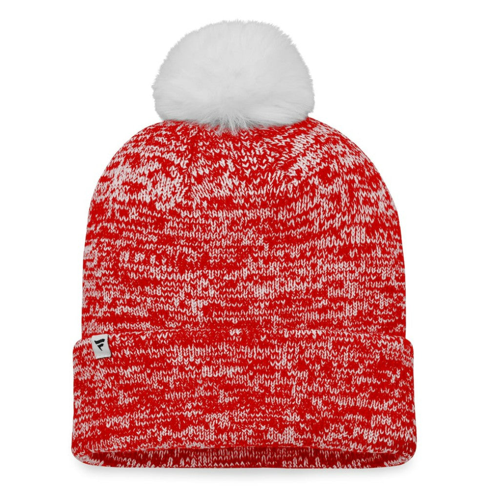 Chicago Blackhawks Fanatics Women's Glimmer Cuffed Knit Hat with Pom - Red | US 4630463