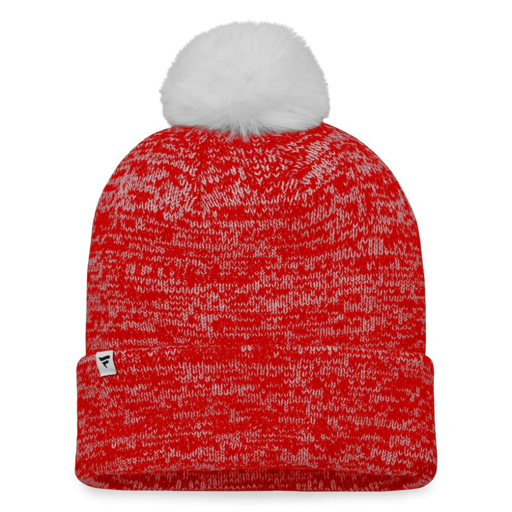 Calgary Flames Fanatics Women's Glimmer Cuffed Knit Hat with Pom - Red | US 4630465