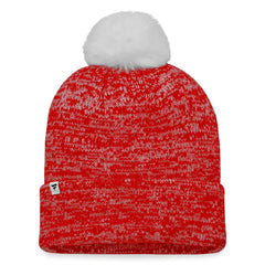 Calgary Flames Fanatics Women's Glimmer Cuffed Knit Hat with Pom - Red | US 4630465