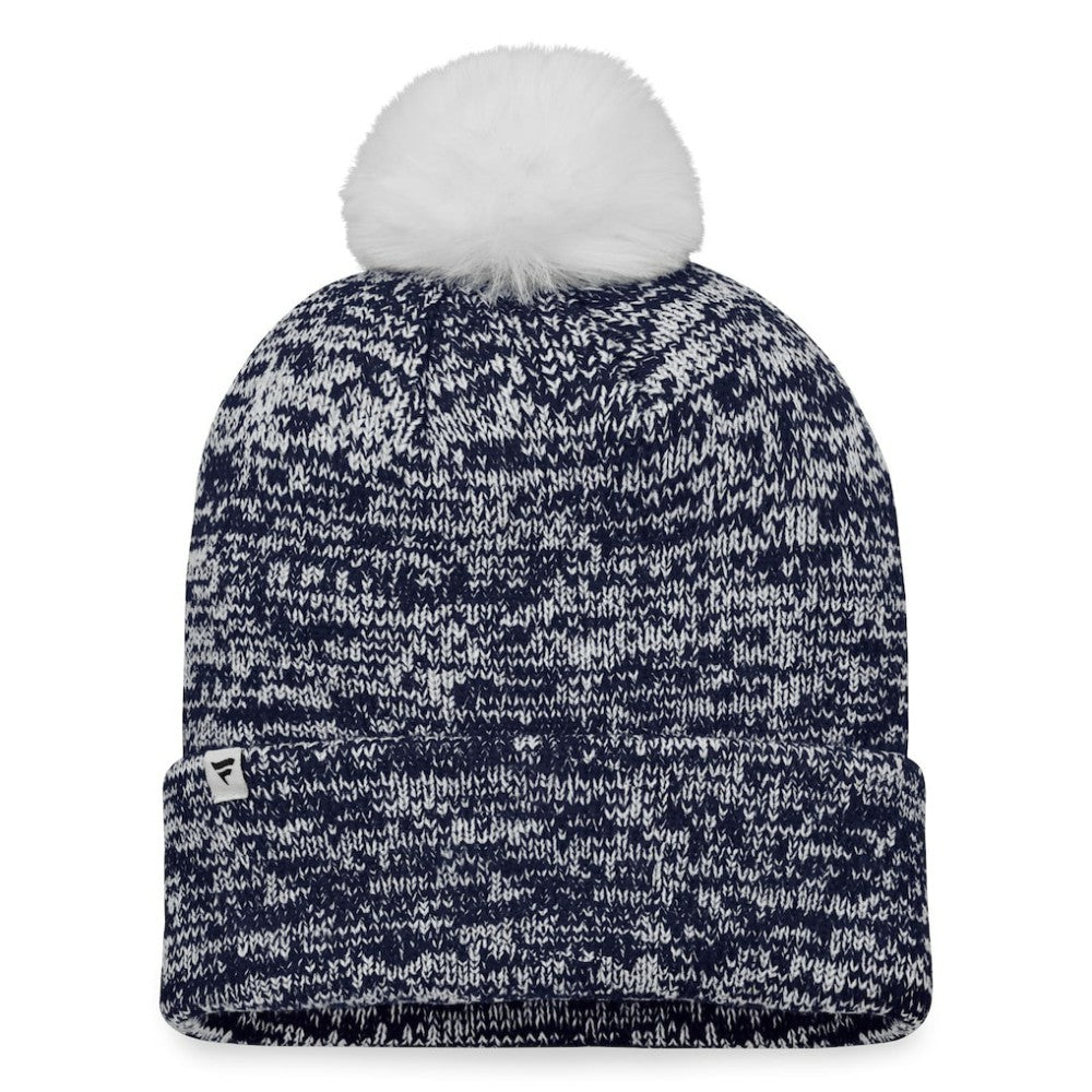 Seattle Kraken Fanatics Women's Glimmer Cuffed Knit Hat with Pom - Deep Sea Blue | US 4630481