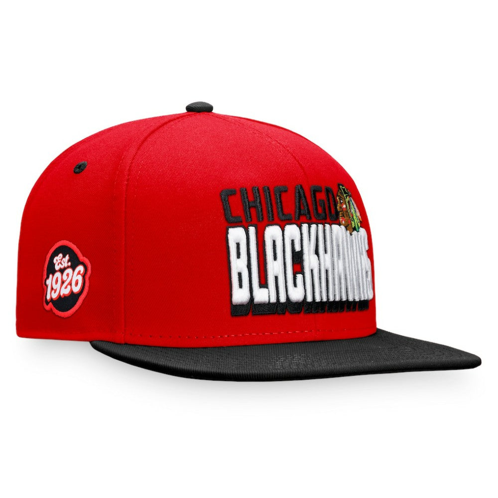 Chicago Blackhawks Fanatics Heritage Retro Two-Tone Snapback Hat - Red/Black | US 4631519