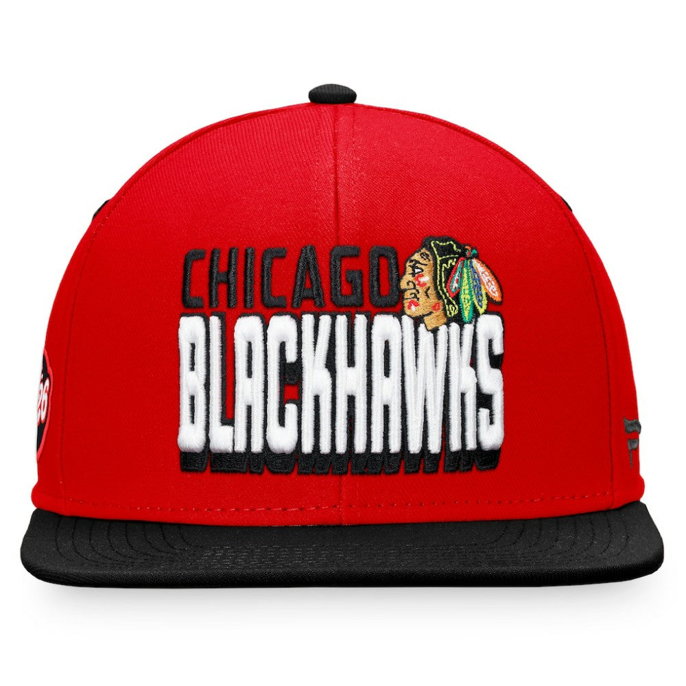 Chicago Blackhawks Fanatics Heritage Retro Two-Tone Snapback Hat - Red/Black | US 4631519