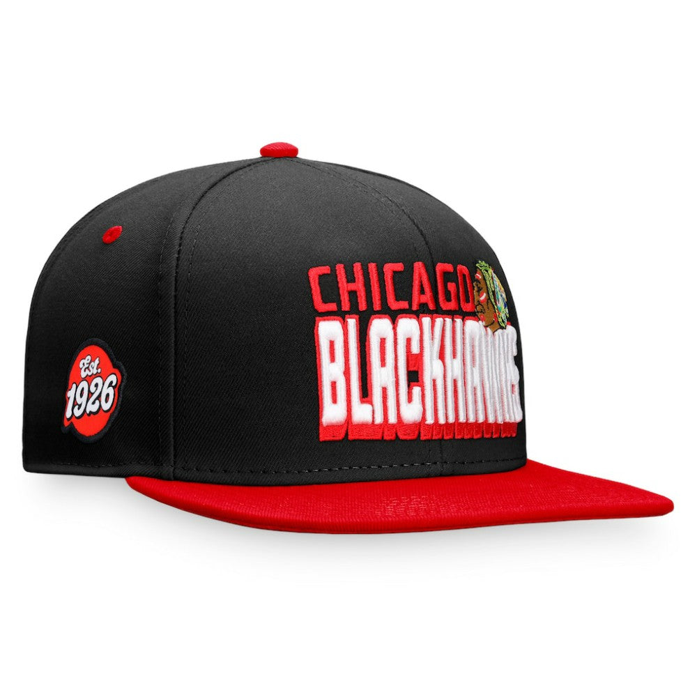 Chicago Blackhawks Fanatics Heritage Retro Two-Tone Snapback Hat - Black/Red | US 4631526