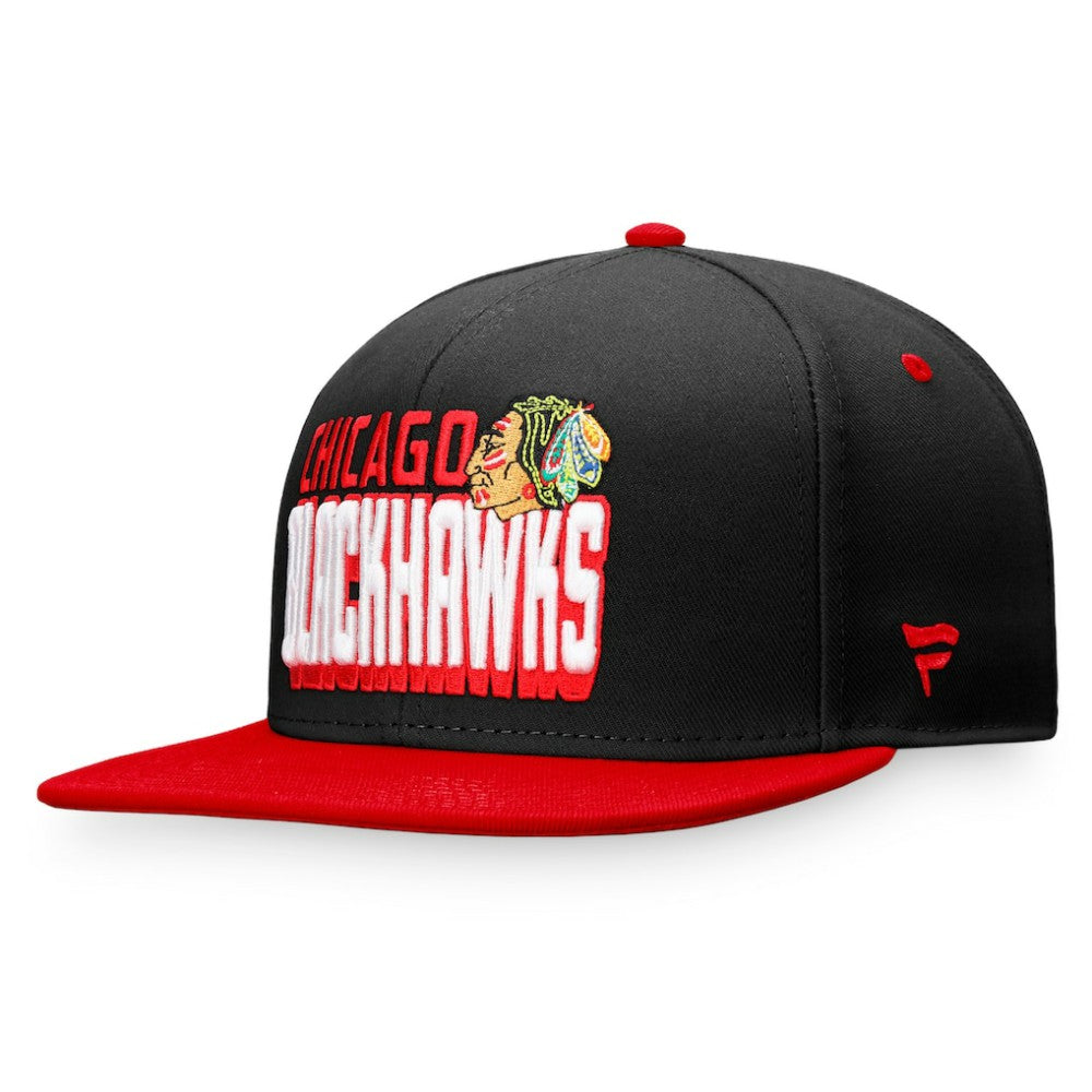 Chicago Blackhawks Fanatics Heritage Retro Two-Tone Snapback Hat - Black/Red | US 4631526