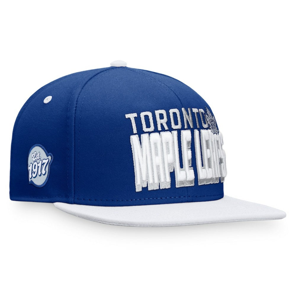 Toronto Maple Leafs Fanatics Heritage Retro Two-Tone Snapback Hat - Blue/White | US 4631558