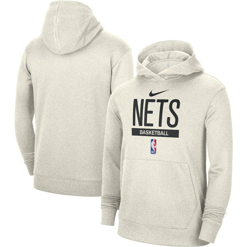 Brooklyn Nets 2022/23 Spotlight On-Court Practice Performance Pullover Hoodie Cream - Nike