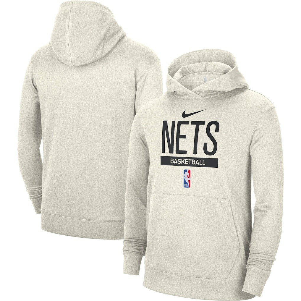 Brooklyn Nets 2022/23 Spotlight On-Court Practice Performance Pullover Hoodie Cream - Nike