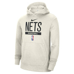 Brooklyn Nets 2022/23 Spotlight On-Court Practice Performance Pullover Hoodie Cream - Nike