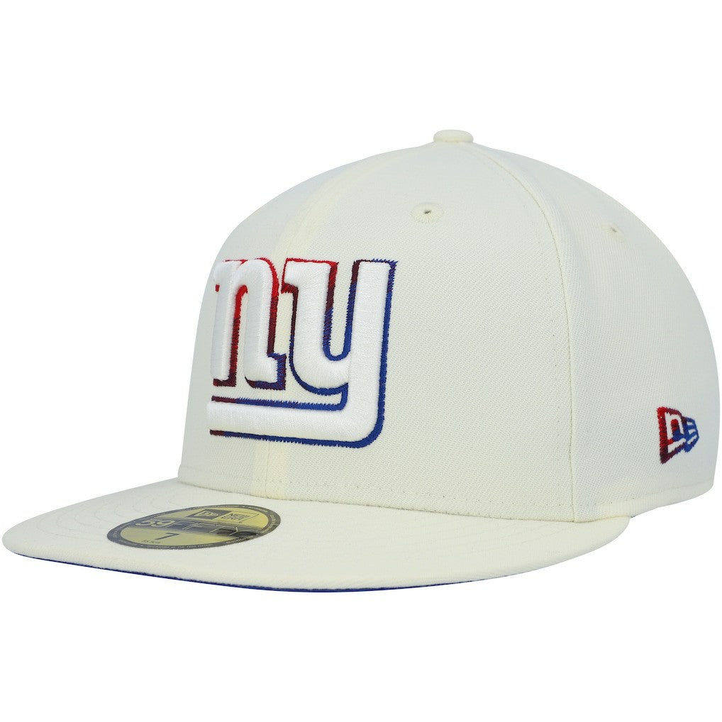 New York Giants New Era Chrome Color Dim 59FIFTY Fitted Hat - Cream Hats