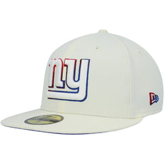 New York Giants New Era Chrome Color Dim 59FIFTY Fitted Hat - Cream Hats