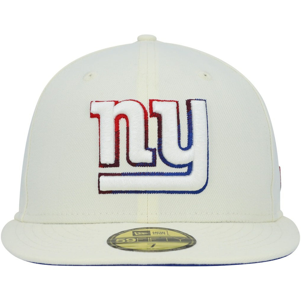 New York Giants New Era Chrome Color Dim 59FIFTY Fitted Hat - Cream Hats