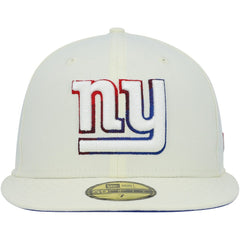 New York Giants New Era Chrome Color Dim 59FIFTY Fitted Hat - Cream Hats