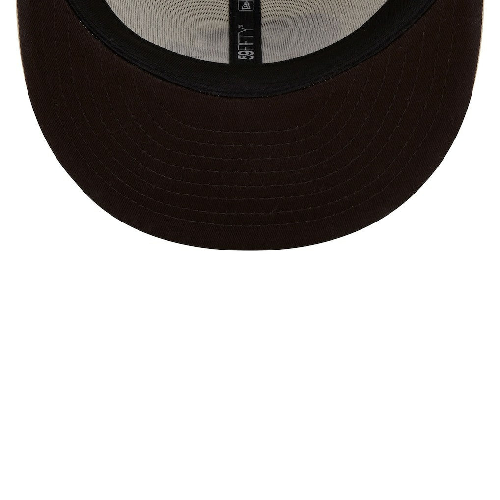 Cleveland Browns New Era Chrome Color Dim 59FIFTY Fitted Hat - Cream Hats