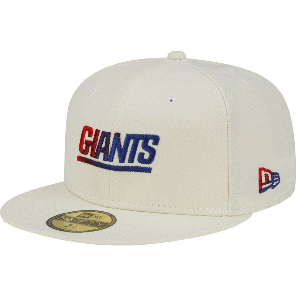 New York Giants New Era Chrome Color Dim 59FIFTY Fitted Hat - Cream Hats