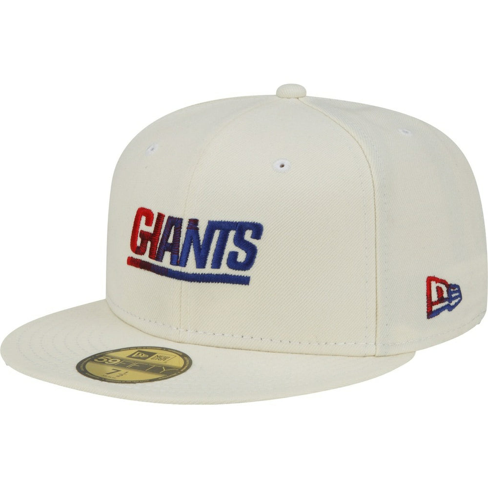 New York Giants New Era Chrome Color Dim 59FIFTY Fitted Hat - Cream Hats