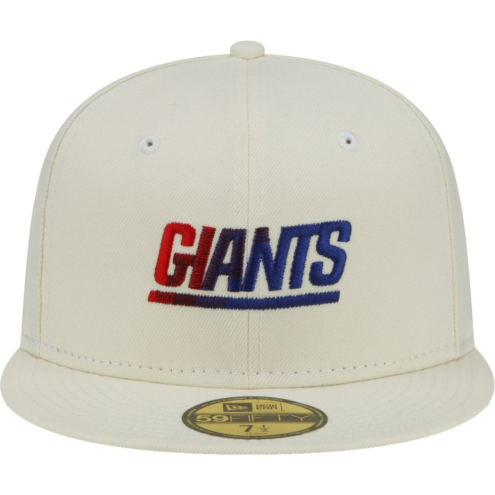 New York Giants New Era Chrome Color Dim 59FIFTY Fitted Hat - Cream Hats