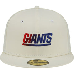 New York Giants New Era Chrome Color Dim 59FIFTY Fitted Hat - Cream Hats