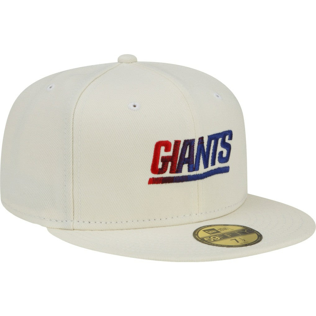 New York Giants New Era Chrome Color Dim 59FIFTY Fitted Hat - Cream Hats