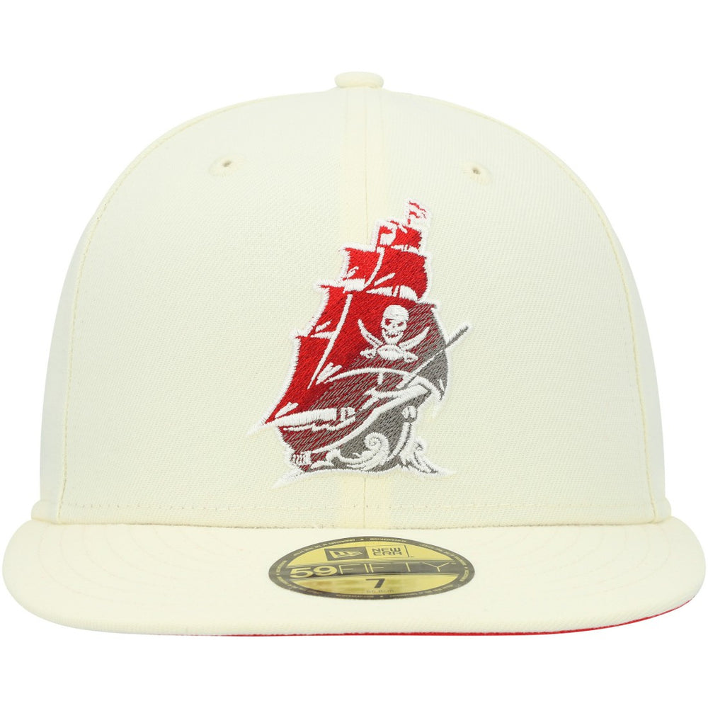 Tampa Bay Buccaneers New Era Chrome Color Dim 59FIFTY Fitted Hat - Cream Hats