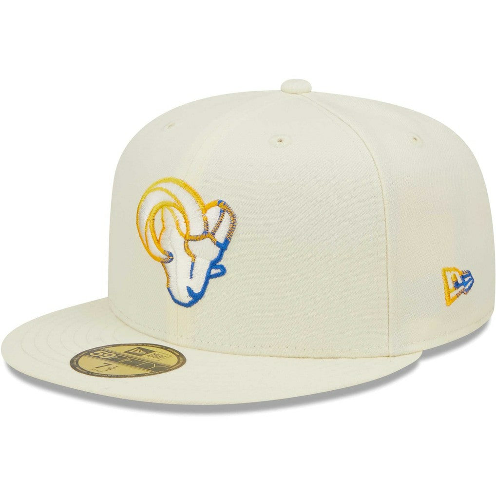 Los Angeles Rams New Era Chrome Color Dim 59FIFTY Fitted Hat - Cream Hats