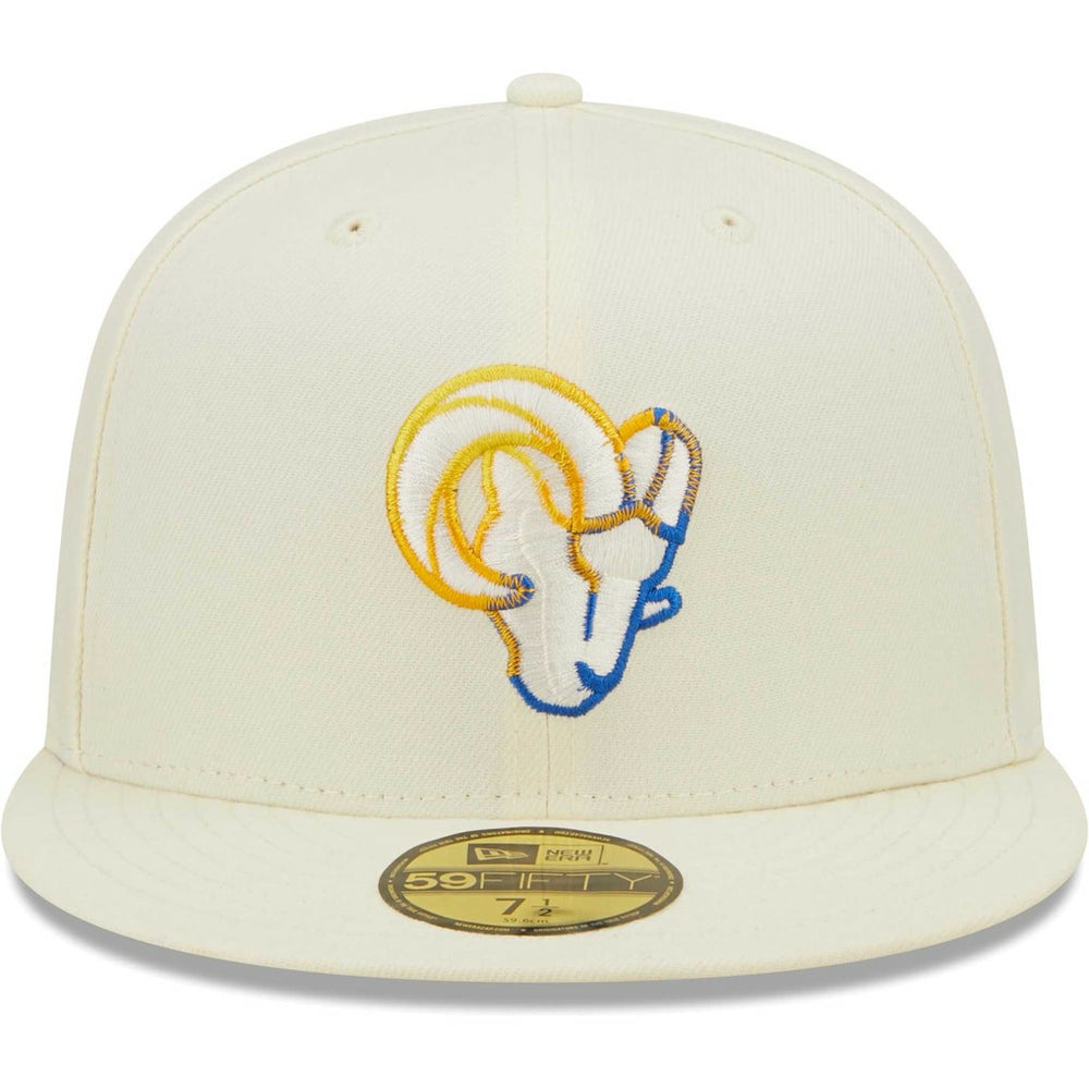 Los Angeles Rams New Era Chrome Color Dim 59FIFTY Fitted Hat - Cream Hats