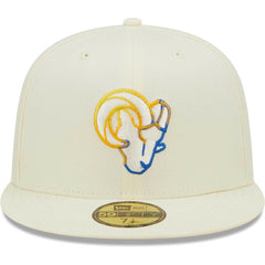Los Angeles Rams New Era Chrome Color Dim 59FIFTY Fitted Hat - Cream Hats
