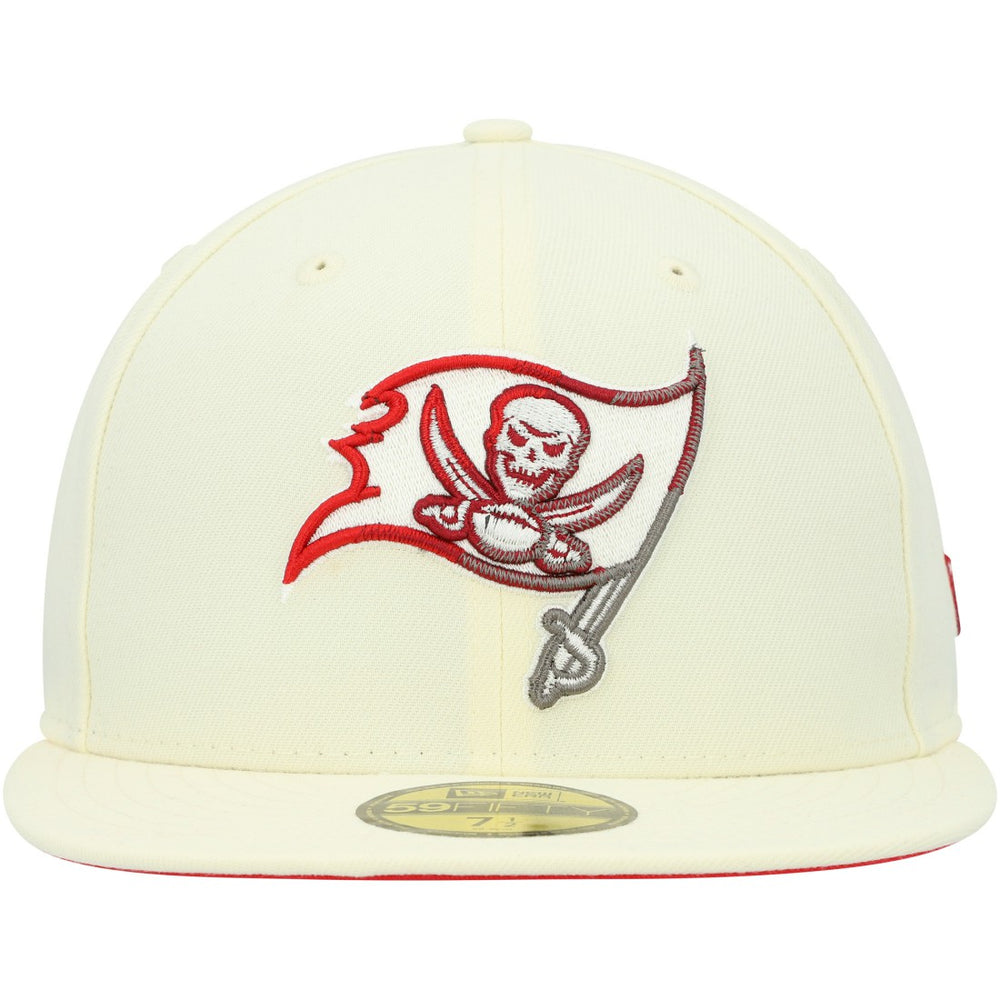 Tampa Bay Buccaneers New Era Chrome Color Dim 59FIFTY Fitted Hat - Cream Hats