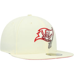 Tampa Bay Buccaneers New Era Chrome Color Dim 59FIFTY Fitted Hat - Cream Hats