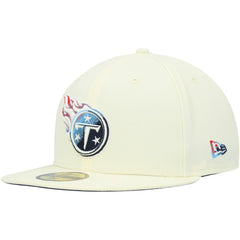 Tennessee Titans New Era Chrome Color Dim 59FIFTY Fitted Hat - Cream Hats