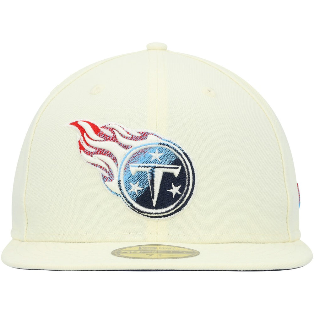 Tennessee Titans New Era Chrome Color Dim 59FIFTY Fitted Hat - Cream Hats