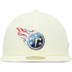 Tennessee Titans New Era Chrome Color Dim 59FIFTY Fitted Hat - Cream Hats