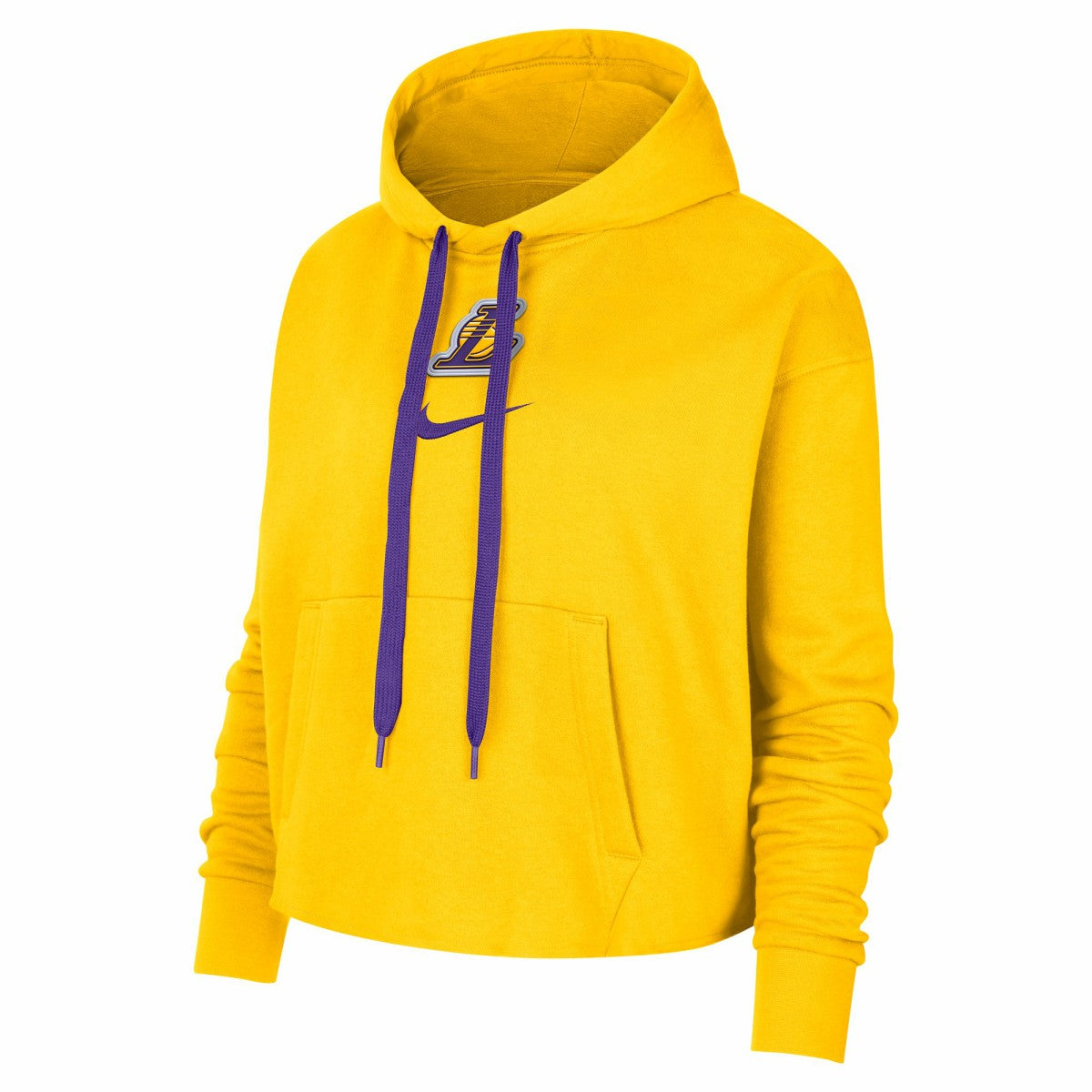 Los Angeles Lakers Women's Courtside Cropped Pullover Hoodie Gold - Nike