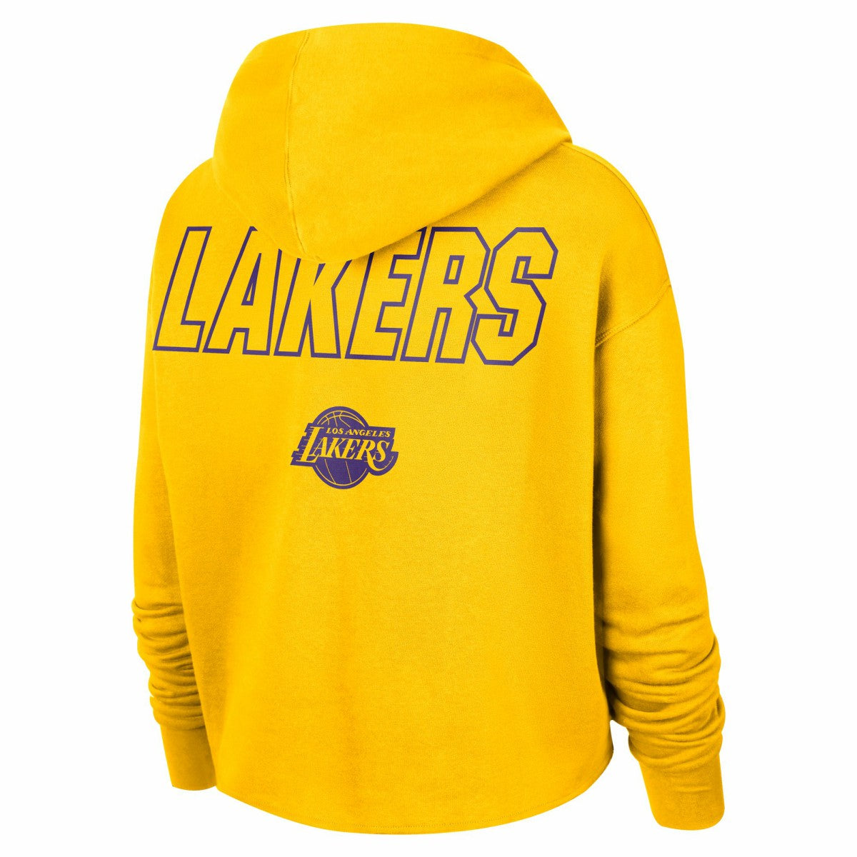 Los Angeles Lakers Women's Courtside Cropped Pullover Hoodie Gold - Nike