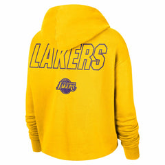 Los Angeles Lakers Women's Courtside Cropped Pullover Hoodie Gold - Nike