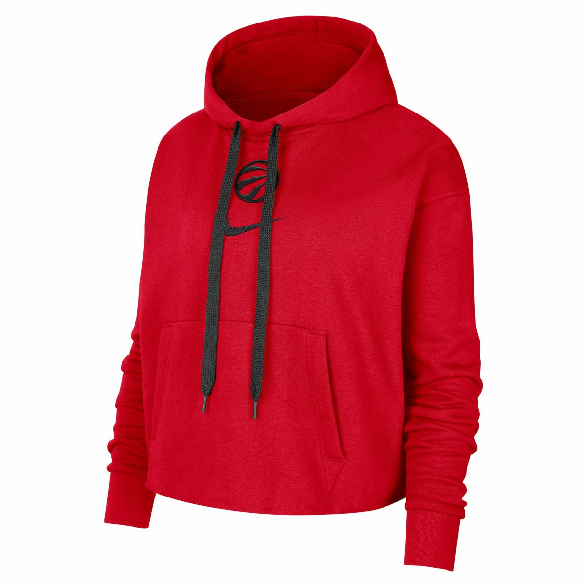 Toronto Raptors Women's Courtside Cropped Pullover Hoodie Red - Nike