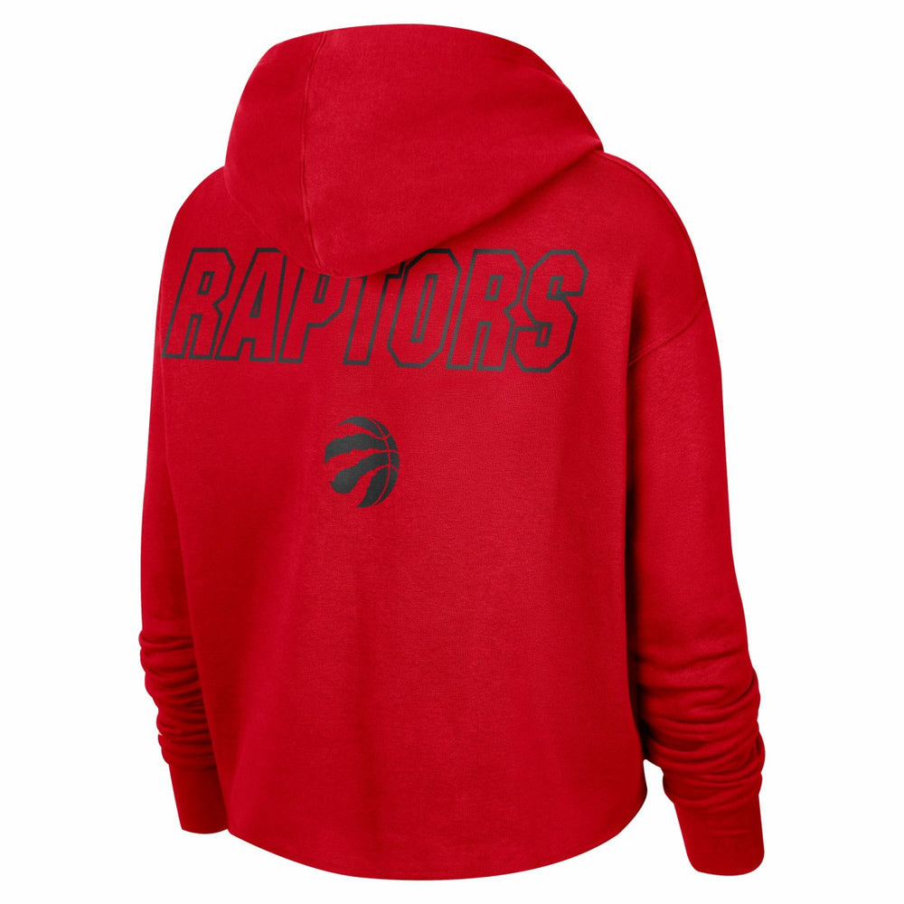 Toronto Raptors Women's Courtside Cropped Pullover Hoodie Red - Nike