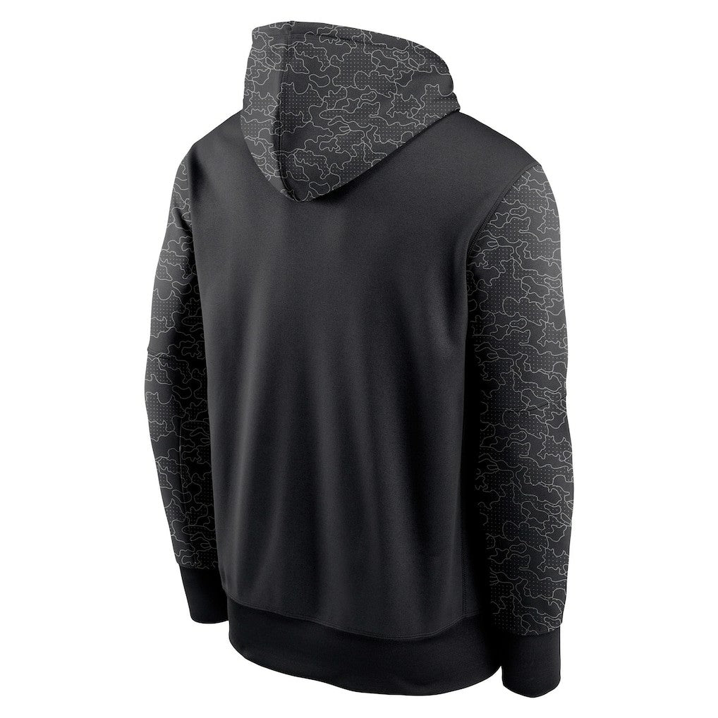 New Orleans Saints RFLCTV Chevron Pullover Hoodie - Black Hoodies