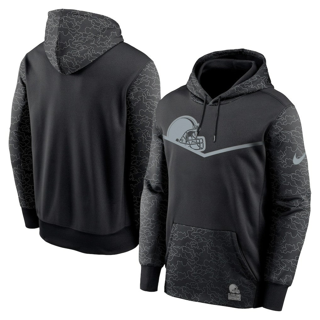 Cleveland Browns RFLCTV Chevron Pullover Hoodie - Black Hoodies