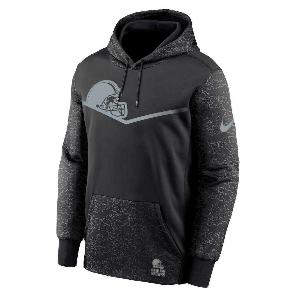Cleveland Browns RFLCTV Chevron Pullover Hoodie - Black Hoodies