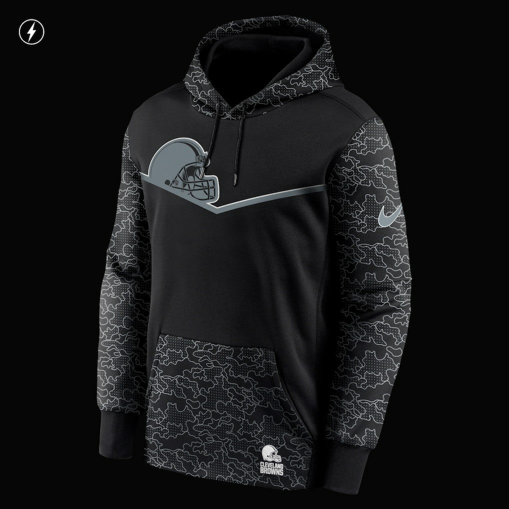 Cleveland Browns RFLCTV Chevron Pullover Hoodie - Black Hoodies
