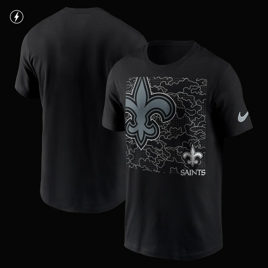 New Orleans Saints RFLCTV T-Shirt - Black T-shirts