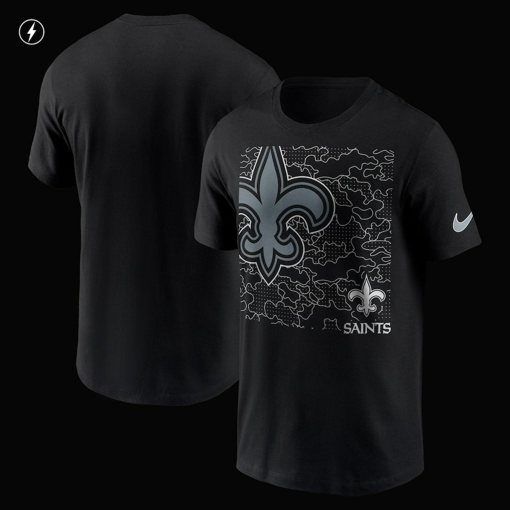 New Orleans Saints RFLCTV T-Shirt - Black T-shirts