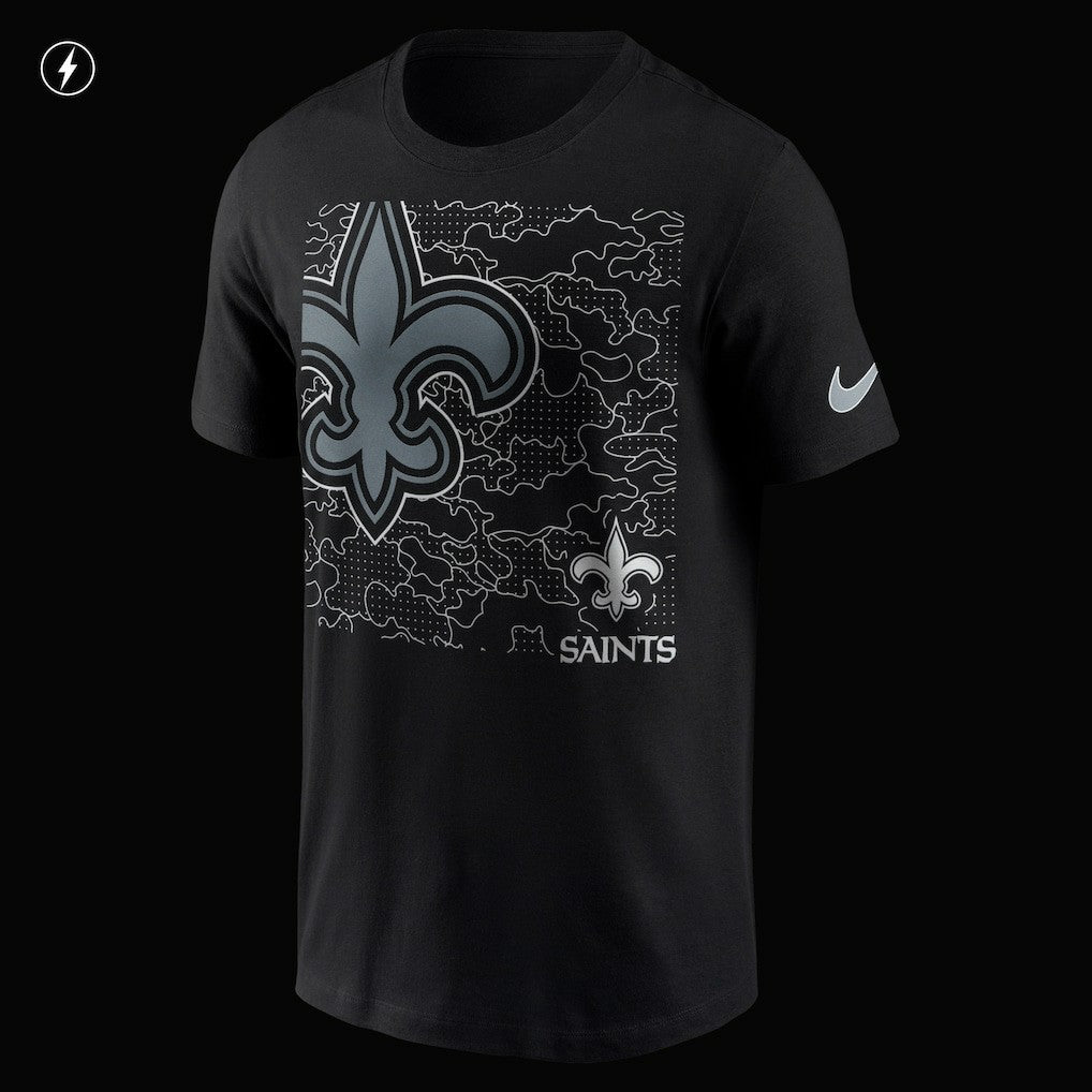 New Orleans Saints RFLCTV T-Shirt - Black T-shirts