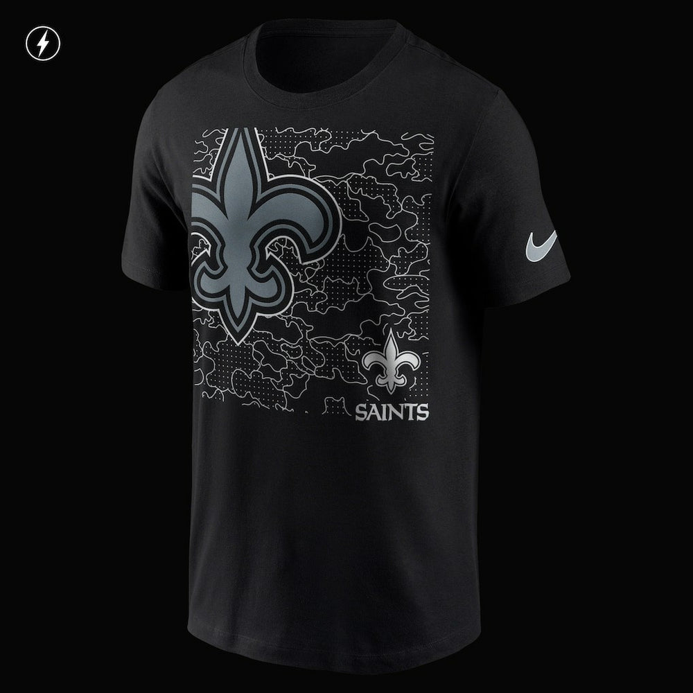 New Orleans Saints RFLCTV T-Shirt - Black T-shirts
