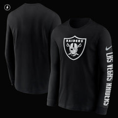 Las Vegas Raiders RFLCTV Name and Logo T-Shirt - Black T-shirts