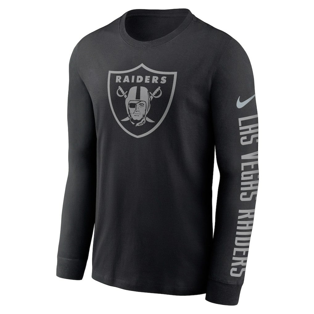 Las Vegas Raiders RFLCTV Name and Logo T-Shirt - Black T-shirts