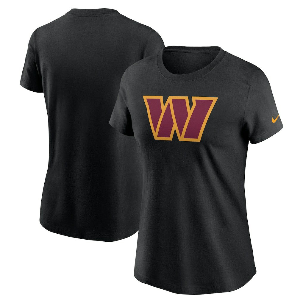Washington Commanders Women's Logo Cotton Essential T-Shirt - Black T-shirts
